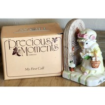 Vintage Avon Precious Moments My First Call Mouse Porcelain Figurine &amp; Box - $11.67
