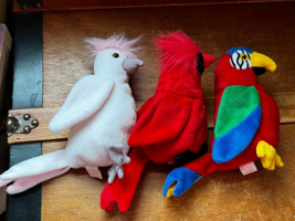 Lot of TY White &amp; Pink KUKU Cockatoo Red Plush MAC Cardinal &amp; Colorful JABBER - £9.02 GBP