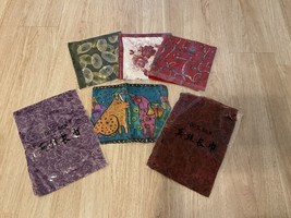 NEW Lot of 6 Scarves Women’s 100% Silk Flowers, Animals Red, Purple - $31.17 CAD