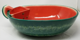 Watermelon Serving Bowl Dip Chip Ceramic Large Department 56 Slice Summer Vtg - £22.73 GBP