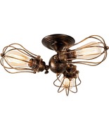 Moonkist (With 3 Lights) Vintage Industrial Rotatable Semi-Flush Mount C... - $977.47 MXN