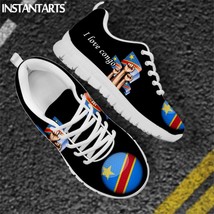 Shoes for Women Congo Flag Print Spring Summer Comfort Flats Shoes Women Sneaker - £54.83 GBP