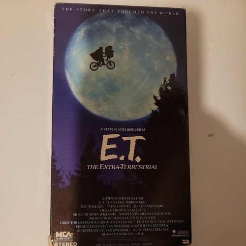 E.T.  VHS 1988 Black + Green Cassette Rare Collectible Steven Spielberg  - $4.95