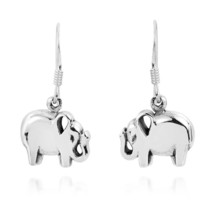 Adorable Little Sterling Silver Elephant Dangle Earrings - £17.82 GBP