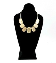 Charming Charlie Smooth Faceted Large Faux Stones 18&quot; Faux Leather Necklace Euc - £12.82 GBP
