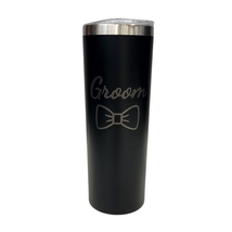 Groom with Bowtie Bow Tie Black 20oz Skinny Tumbler LA5048 - £16.01 GBP