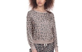 Honeydew Womens Star Seeker Brushed Jersey Pajamas Top Color Maple Leopard L - £50.15 GBP