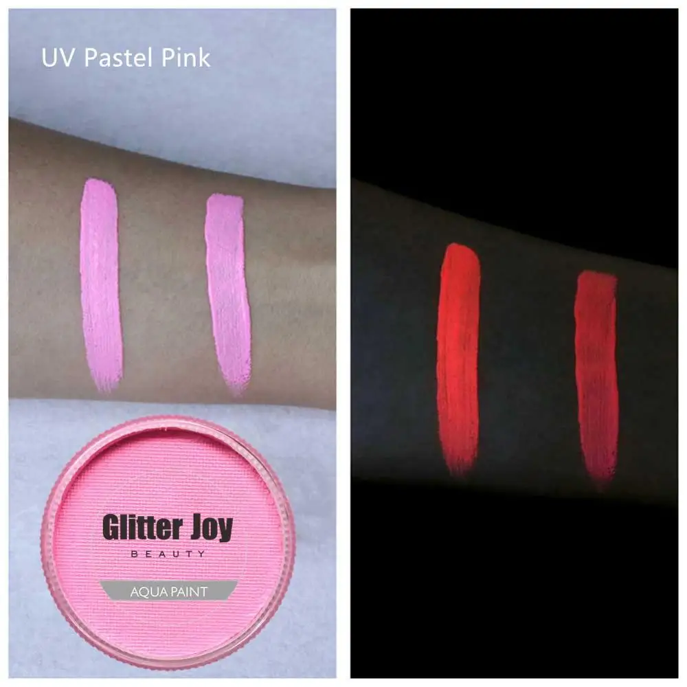 UV Pastel PINK 2020 New 30g/pc Water Based Face Body UV Glow Neon Body Painting  - £26.51 GBP