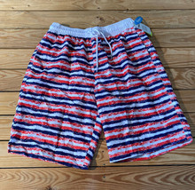 tsla NWT men’s Stripe swim shorts size M blue Red D8 - £10.20 GBP