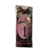 Chatties Sheer Knee Highs 3 Pairs Off White Nylon One Size 9–11 New Sealed - $8.91