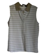 LILY’S OF BEVERLY HILLS Women’s White /Tan Stripe Collar Sleeveless Golf... - $34.26 CAD