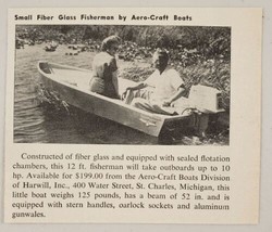 1961 Magazine Photo Aero-Craft Fiber Glass Fishing Boat Johnson Outboard... - £6.98 GBP