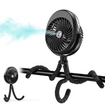 2022 Updated Misting Baby Stroller Fan, 270 &amp; 360 Pivoting Portable Battery Oper - £24.98 GBP
