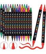 Paint Pens 36 Colors Acrylic Paint Pens Paint Markers Dual Tip Pens With... - £32.05 GBP
