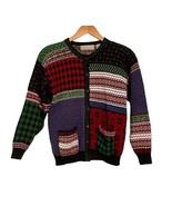 Vintage Northern Isles Cardigan Sweaters Womens Small Green Knit Fair Isle - $451.09 MXN