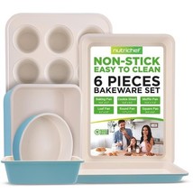 Nutrichef Deluxe Non-Stick Bake Tray Sheet Bakeware Set, Ceramic Style N... - $591.81 MXN
