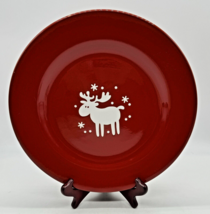 Waechtersbach Red Christmas Emma Reindeer Dinner Plate 11 inch Germany - £21.58 GBP