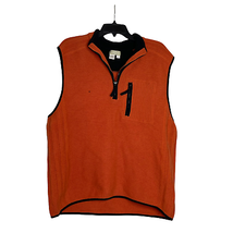 The Territory Ahead  1/4 Zip Pullover Sweater Vest Size Large Orange Lambswool - £19.71 GBP