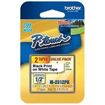 Brother Genuine P-touch M-2312PK Tape, 2 Pack, 1/2&quot; (0.47&quot;) Wide Standar... - $24.69