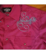 EL General Lady&#39;s Hot Pink &amp; Silver Swirls Pearl Snap Western Cowgirl Sh... - $883.10 MXN