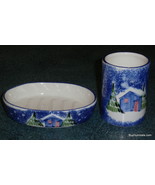 Christmas Soap Dish Toothbrush Holder Made For Marketplace In Italy - RARE! - £11.22 GBP