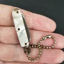 vintage MINIATURE pocket knife keychain PEARL 1.5&quot; MADE IN USA - $19.99