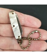 vintage MINIATURE pocket knife keychain PEARL 1.5&quot; MADE IN USA - $372.23 MXN