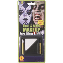 Black &amp; White Makeup Kit Palette w/2 Sticks Halloween Costume Accessory - £3.87 GBP