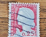 France Stamp Republique Francaise 0,25 Used Marianne Wave Cancel - $0.94