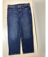 Women’s Banana Republic Size 32 High Rise Straight Blue Jeans Button Fly - £16.19 GBP