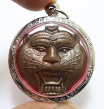 Phra Lp Pern Tiger Big Pendant Blessed Muay Thai Strong Magic Protection Amulet - £49.36 GBP