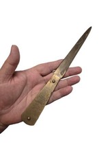 Trench Art Brass Knife 9 5/8 Length 5 7/8 Blade Monogramed - $19.79