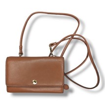COACH Vintage Brown Leather Crossbody Clutch Swing Wallet With Detachabl... - $59.95