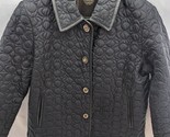 Coach Ladies Quilted CC Logo Black Jacket Coat Leather Trim Turnlock Sma... - £103.66 GBP