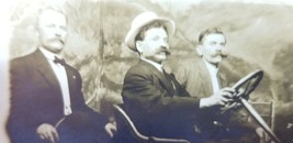 Antique 1910s Rppc Three Men In Automobile Prop Moustaches St. Louis A1 - £6.61 GBP
