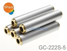 5-Pack 3.5Mm 4-Pole Trrs (1/8&quot;) Female To Female Slim Audio Silver Coupler - £17.51 GBP