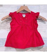 Old Navy Ruffle Sleeve Peplum Blouse Red Cotton Casual Toddler Girl 2T - $12.86