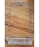 Metal Wire Sun Floral Flower Basket Ornate White Washed Frame Wall Artwork - £22.57 GBP