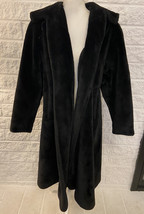 Vintage Briny Marlin Cloud No 9 60s 70s Faux Fur Black Peacoat Womens Large HG - £105.53 GBP