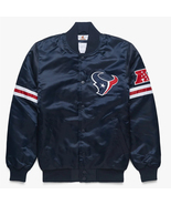 NFL Houston Texans NavyBlue Satin Bomber Baseball Letterman Varsity Jacket - £107.57 GBP