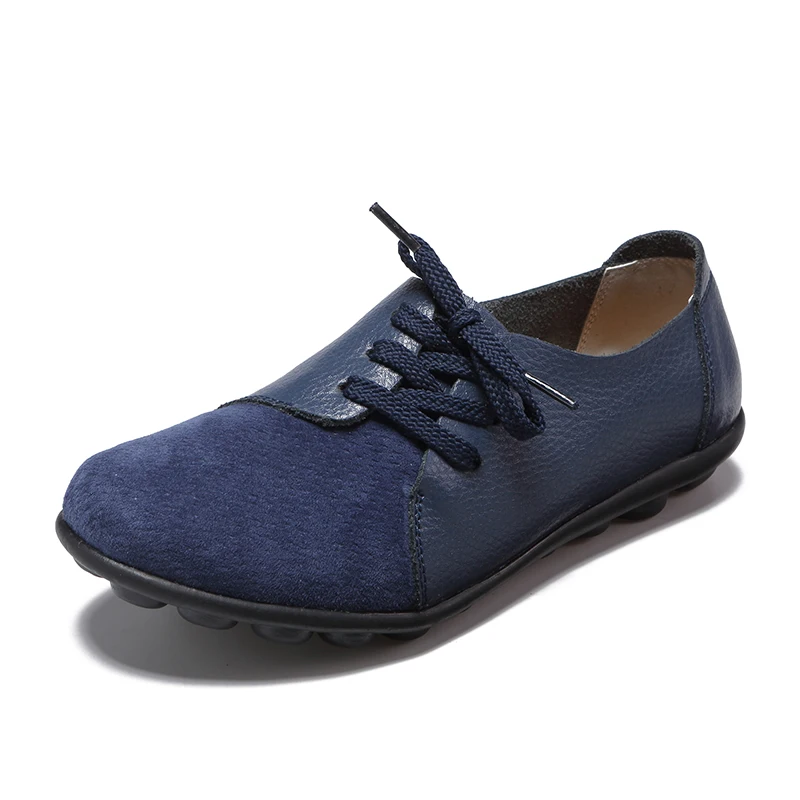  Leather work Women Shoes Wild Soft Bottom Women&#39;s Flat Shoes -up Casual Zapatil - £120.35 GBP