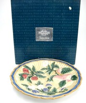 Fitz &amp; Floyd Canape Plate 8.75&quot; French Orchard Pattern Embossed Fruits NIB - $18.80