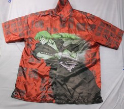 Anime-Themed Samurai Graphic Button-Up Shirt Red &amp; Black Size L By Barco... - $23.94 CAD