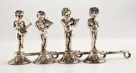 *Lot of 4 Vintage Silver Plated Putto Place Card Holders Cherub Angels M... - $69.99
