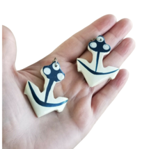 Wooden Anchor Nautical Ocean Jewelry Making Supplies Crafting Earrings Necklace - £7.00 GBP