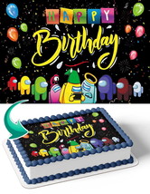 Among Us HBB Edible Image Cake Topper Personalized Birthday Sheet Decal ... - €12,92 EUR