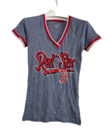 5th &amp; Ocean Women&#39;s Boston Red Sox Tri-Blend V-neck Bling Shirt Gray, XS - €16,91 EUR