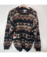 Vintage AREA By Tag Sweater Mens L Geometric Knit Sweater USA Made Grand... - $638.64 MXN