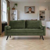 Mercury Row Brumback 69.7" Velvet Sofa – Forest Green, Modern Square-Arm Design - $254.15