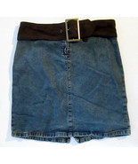 Girl&#39;s JORDACHE Blue Jean Demin Skirt Sz 12 Sewn on Belt Children&#39;s Clot... - £15.29 GBP